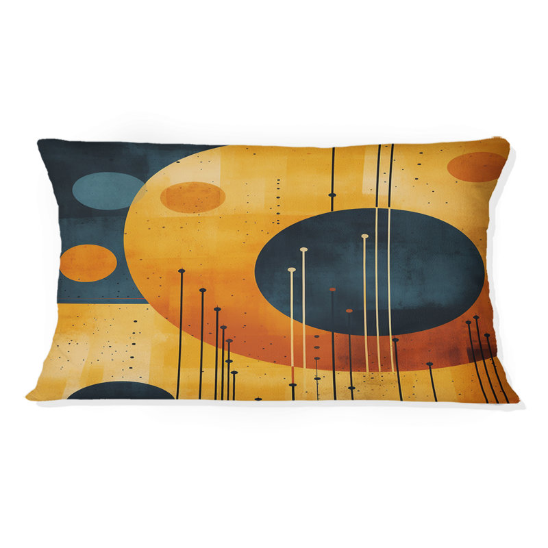 Abstrait Mid-Century à motif géométrique abstrait orange rétro II