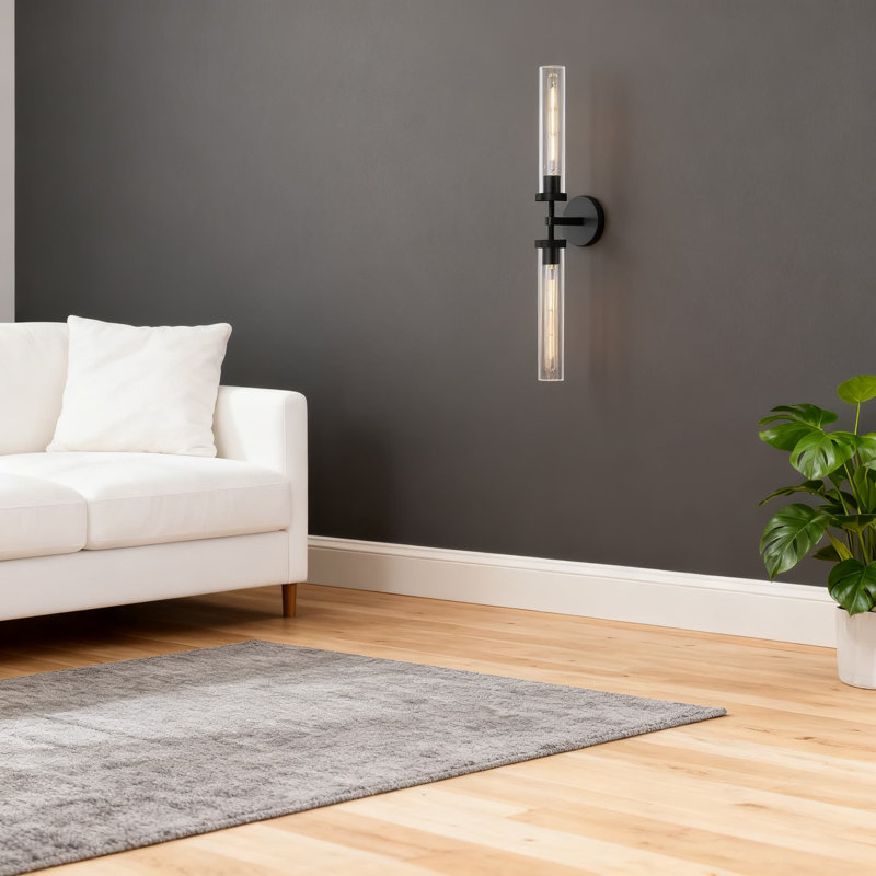 2-Light Knurled Wall Sconces With Double Glass Shades, Wall Lighting For Bathroom Vanity, Living Room, Bedroom, Hallway, And Kitchen