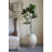 Large Magnesium Flower Pot With Weathered White Finish And Ridged Texture-35962566