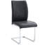 Chaise de luxe en arche de 6 - Pu gris foncé, pieds en métal, tissu respirant argenté à la fois simple et tendance, 6 chaises-412811699-412811711-412811698