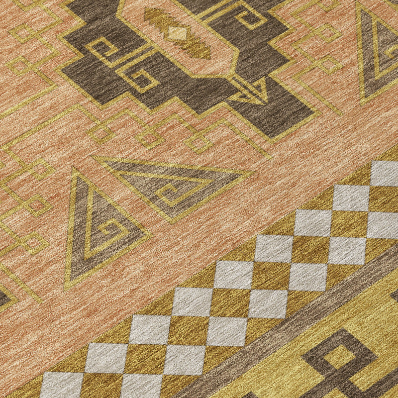 Machine Washable Indoor/Outdoor Chantille Tribal Rug, Chocolate, 5' x 7'6"