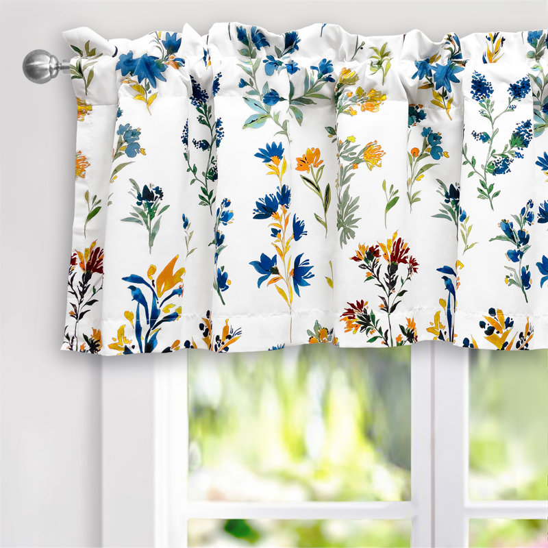 Jaeven Floral Tailored 52'' W Window Valance, 52" W x 14" L, Multicolor