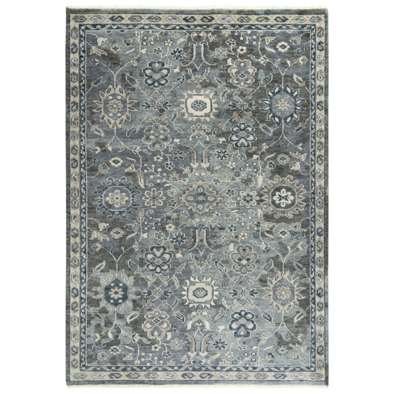Tapis en laine noué à la main, Rectangle 6 pi x 9 pi