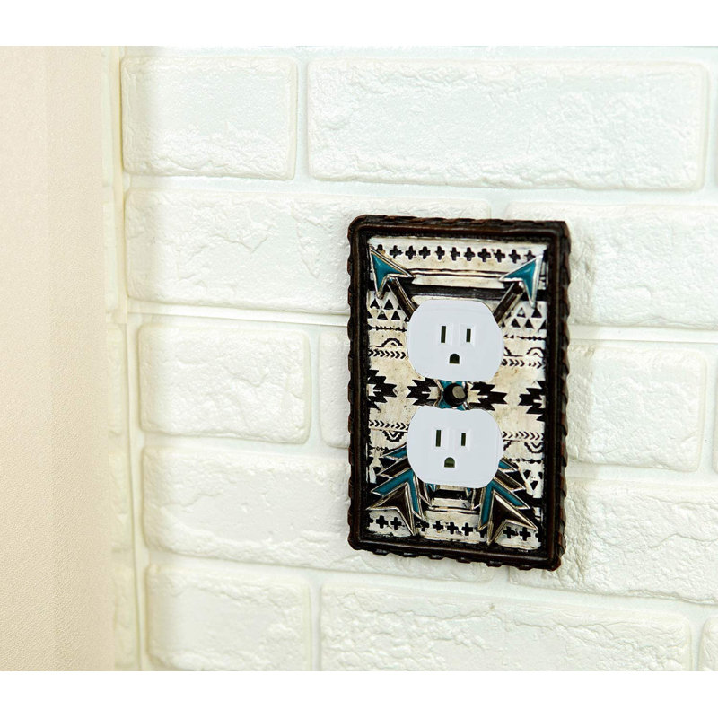 Janenna - Ensemble de 2 plaques de couverture en forme de mur en résine pour amérindien de style tribal amérindien à motif de tribal amérindien de style sud-ouest
