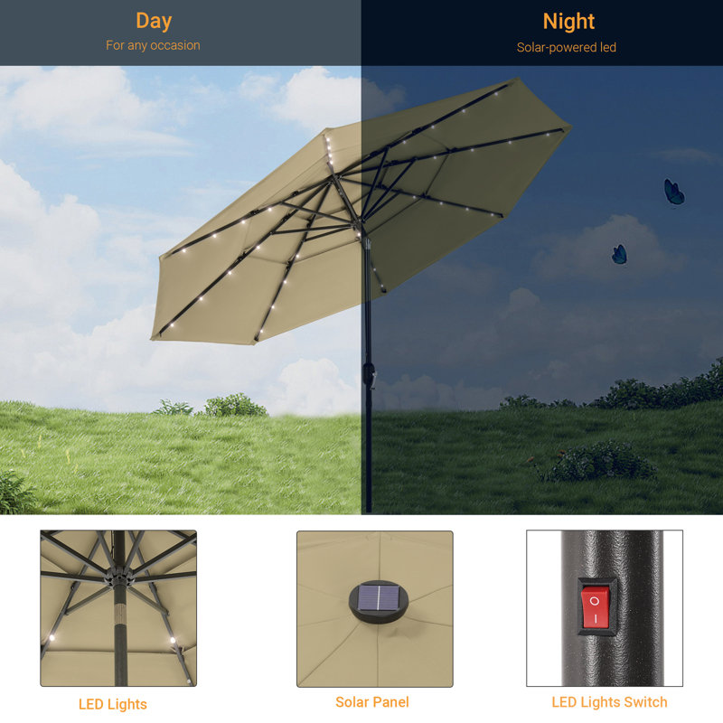 Parasol de marché lumineux 120,1 po Rudalph, Sable