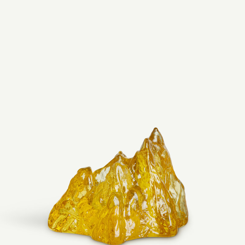 The Rock 3.6'' H Glass Tabletop Votive Holder, Yellow