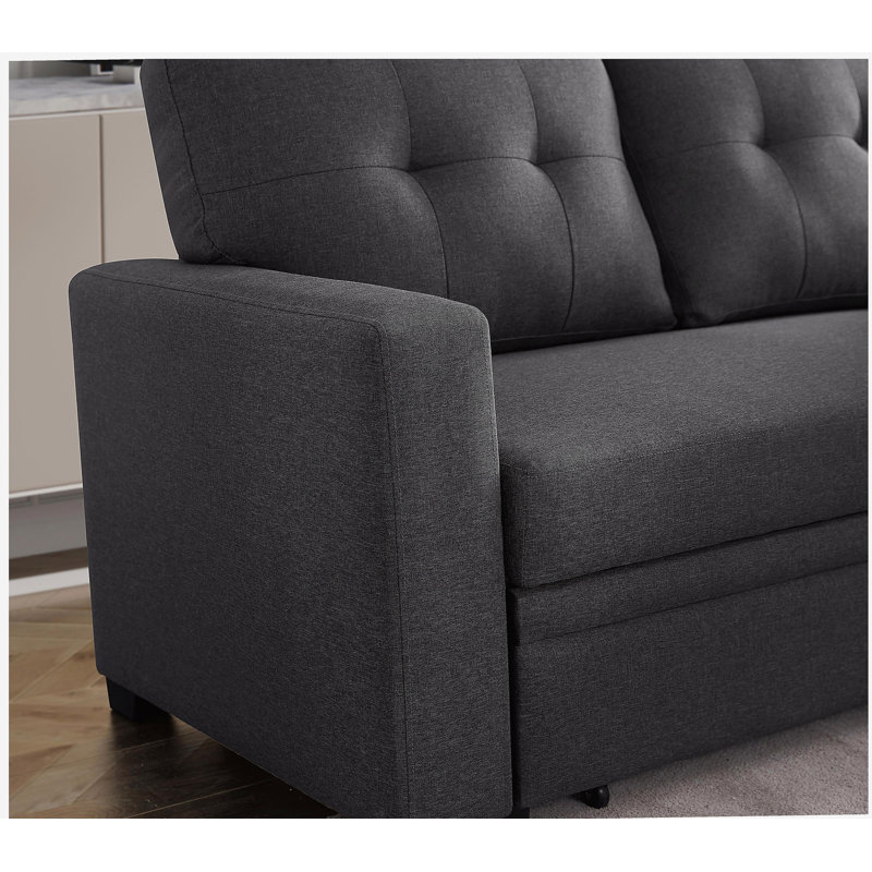 Canapé modulaire convertible rembourré avec méridienne coulissante