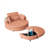 Living Room Leisure Round Single Sofa + Creative Crescent Storage Ottoman Combination-134995429