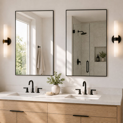 Modern Metal Vanity Mirrors, Wall Mounted Bathroom Mirror