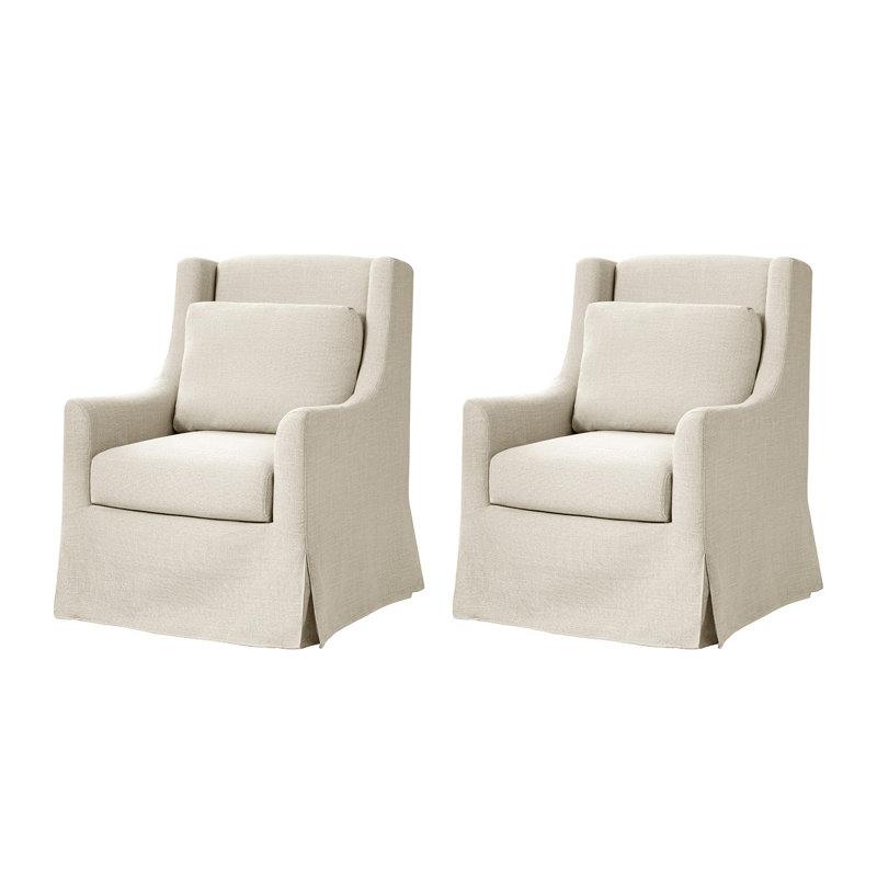 Fauteuil décoratif pivotant avec coussin lombaire l 29,5 po Claudio, Linen, 2
