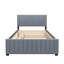 Lit plateforme double en velours avec lit gigogne double, gris-631704100