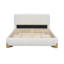 Elegant Boucle Bed, un centre de chambre à coucher luxueux et confortable, très grand, blanc-2043854884