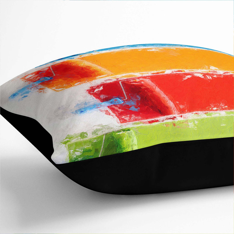 Square Throw Cushion, Black, 40cm H x 40cm W x 15cm D