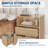Fluted Farmhouse Night Stand with Charging Station,23" Mid-Century Modern Nightstand,2 Drawers End Table,Wood Side Table-863691411