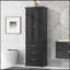 Grande armoire de rangement avec trois tiroirs pour salle de bain / bureau, noir