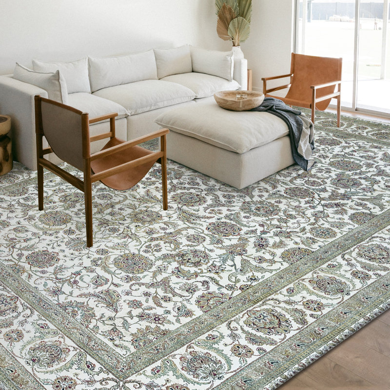 Tapis gris de haute qualité noué à la main