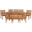 9 Piece Teak Wood Dining Set Including Oval Extension Table With 8 Abacho Arm Chairs