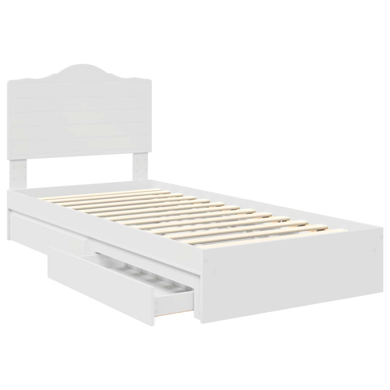 Bed, White, European Single (90 x 200 cm)