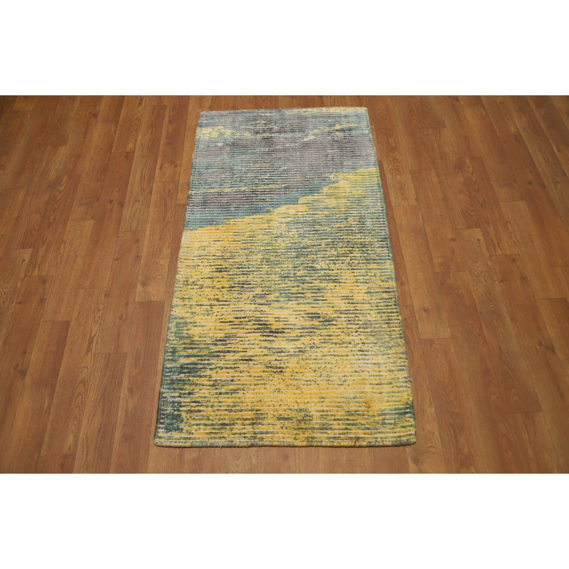 Handmade Abstract Oriental Rug 2x4