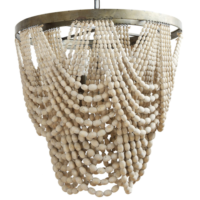 Lustre perlé en bois à 2 niveaux, Mint