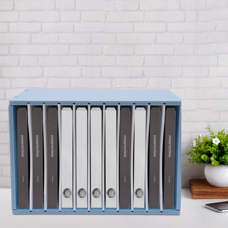Hyeng 11-grid Adjustable Desktop File Organizer, Blue