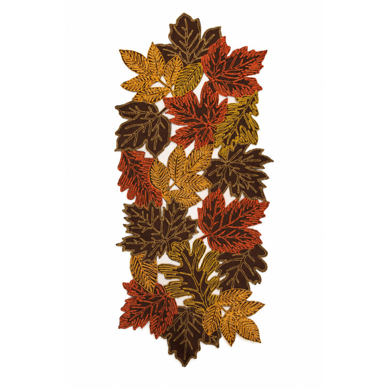 Chemin de table floral, L 108 po x l 15 po, Brun
