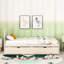 Lit gigogne simple au fini blanc délavé - option stable et pratique avec style délavé et espace de couchage élégant-551270177