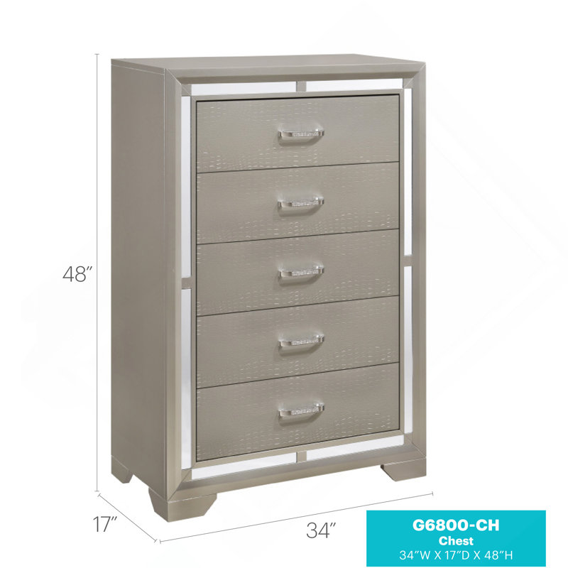 Coffre Alana G6800-CH, champagne argenté