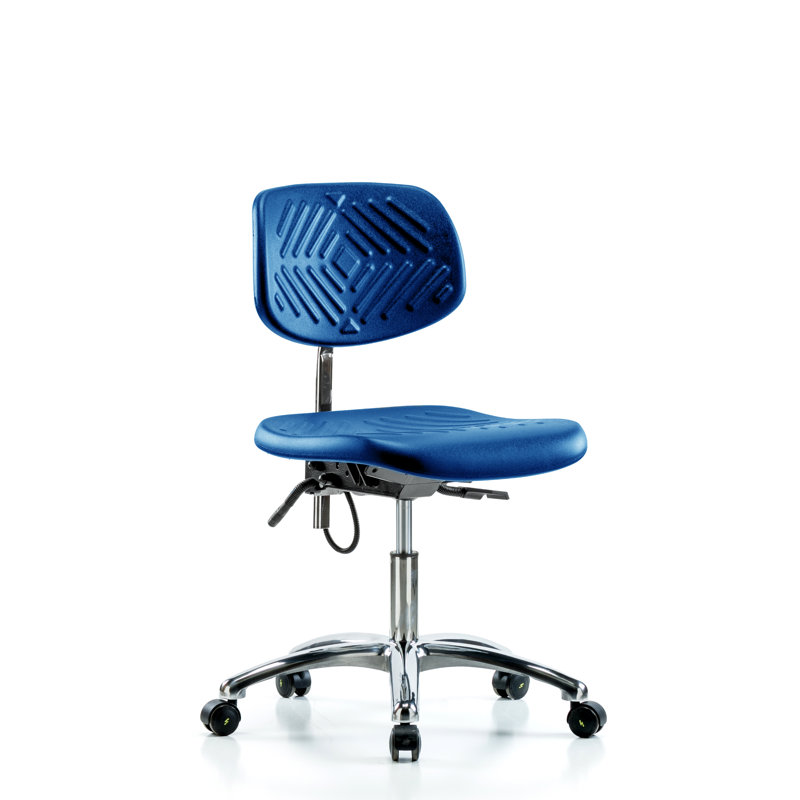 Chaise de travail ergonomique Blanca, Noir, Roulettes, Inclus