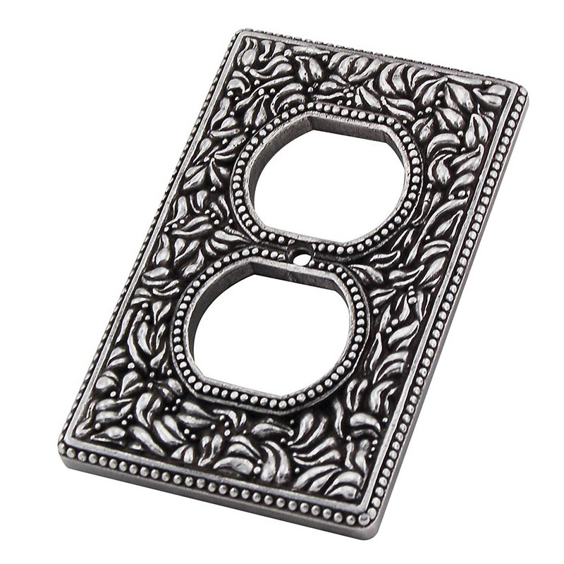 San Michele 1-Gang Duplex Outlet Wall Plate, Vintage Pewter