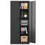 Armoire de rangement en métal pour le garage, armoire verrouillable en acier noir avec portes et tablettes, grands classeurs pour les systèmes de rangement de garage, classeur verrouillable pour le bureau personnel, salle de classe / garde-manger