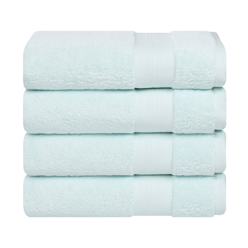 Serviette de bain en coton Aria, Turquoise poudreux