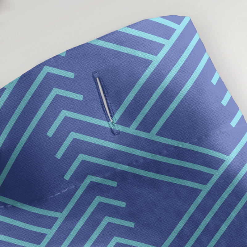 Rideau de douche simple Classic Zig Zag, Bleu / bleu sarcelle