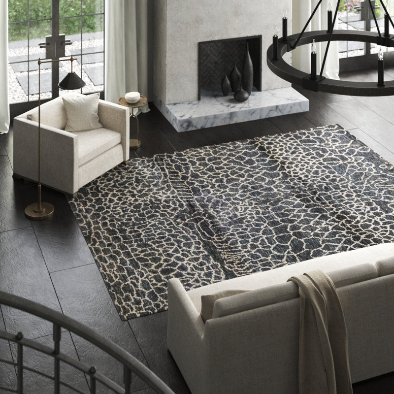 Hand-Knotted High-Quality Charcoal Area Rug