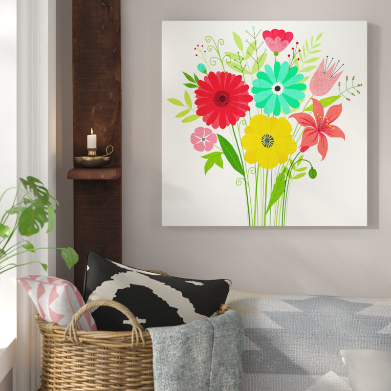 « seaside bouquet iii », reproduction d’impression sur toile, H 36 po x l 36 po x P 1,5 po, Toile tendue
