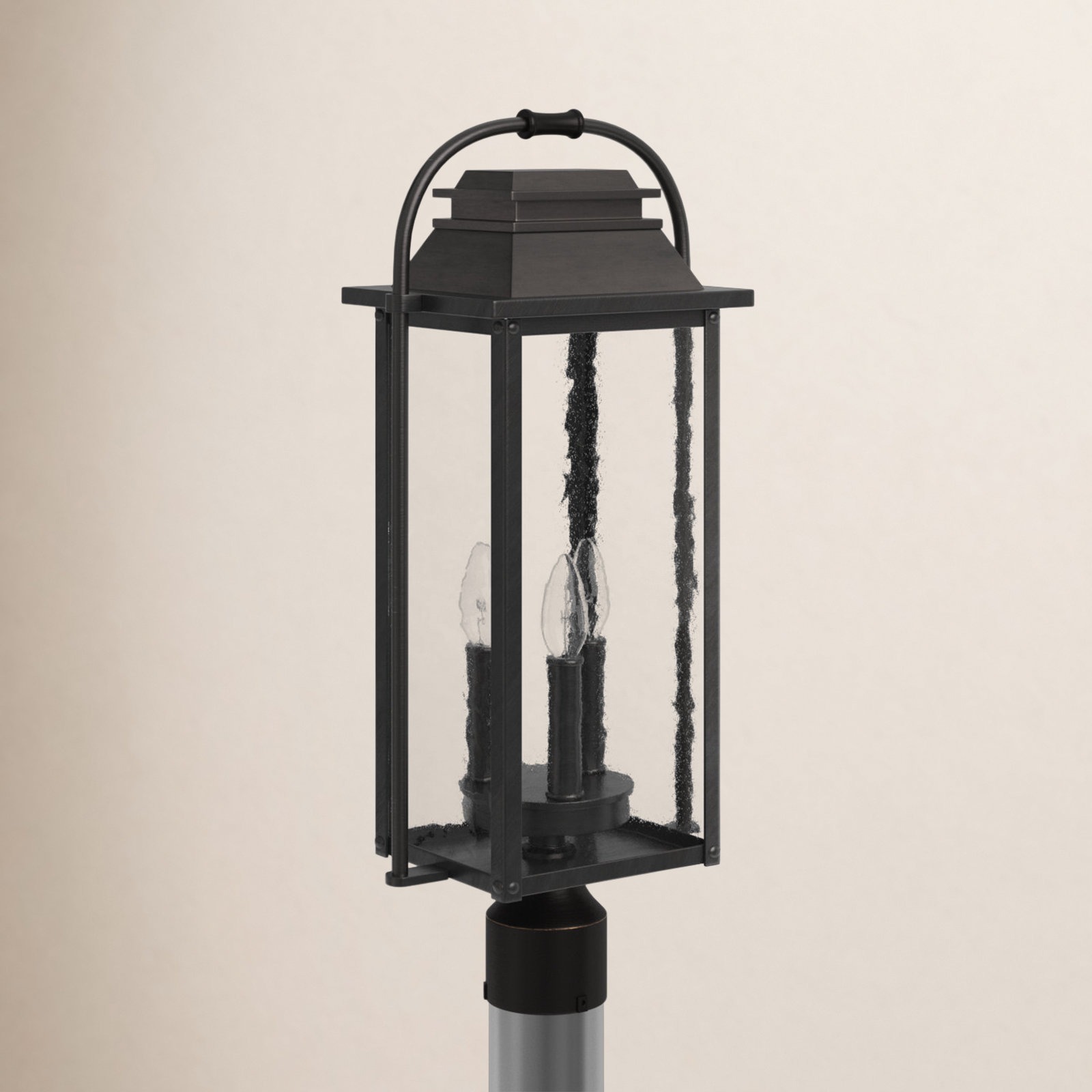 Newson Seeded Outdoor Lantern Head, Antique Bronze