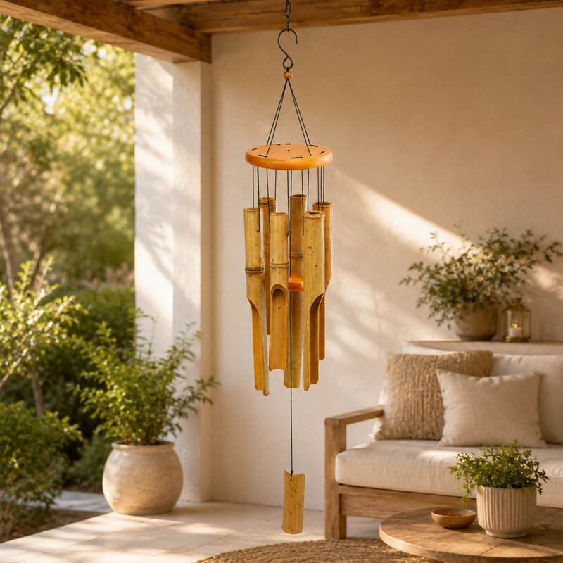 Carillon d'extérieur 29 po en bambou 29 po, 6 tubes