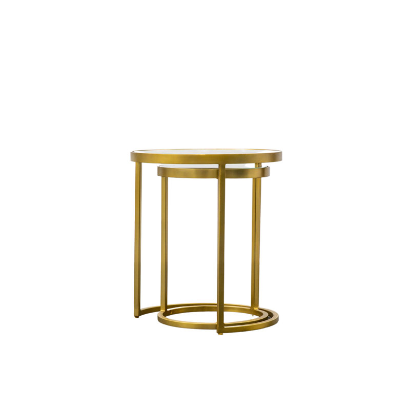 Glass Top Frame Nesting Tables, Gold