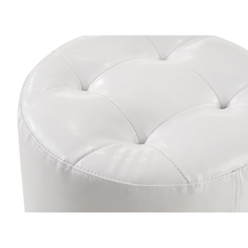 Tabouret de coiffeuse pivotant rond contemporain capitonné 1Pc, White
