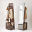Rubber Wood Elongated Floor Mirror