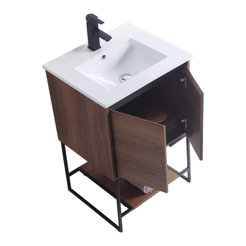 Ensemble de meuble-lavabo simple 20 po Antrel, Noyer