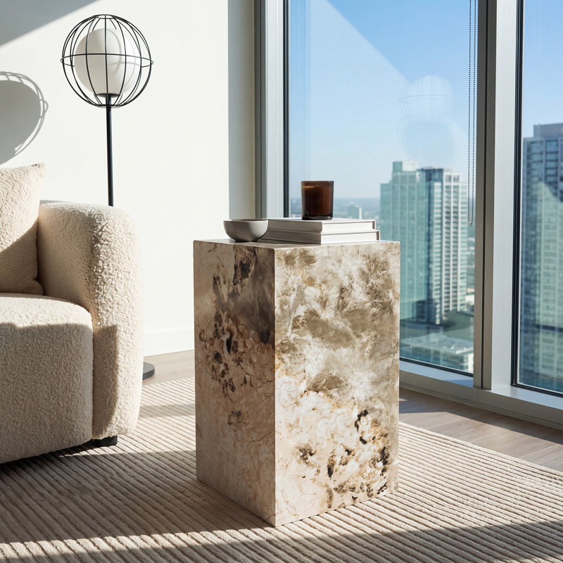 Table de bout haute 20 po Chiel, Beige