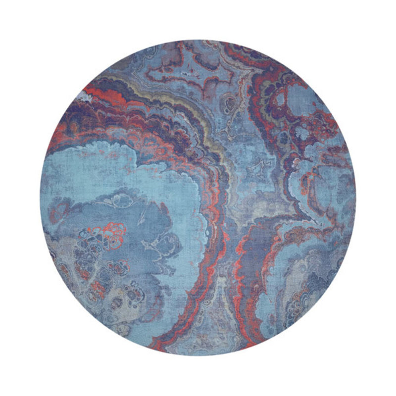 Agate Malachite Vegan Leather Round Coasters, Lava