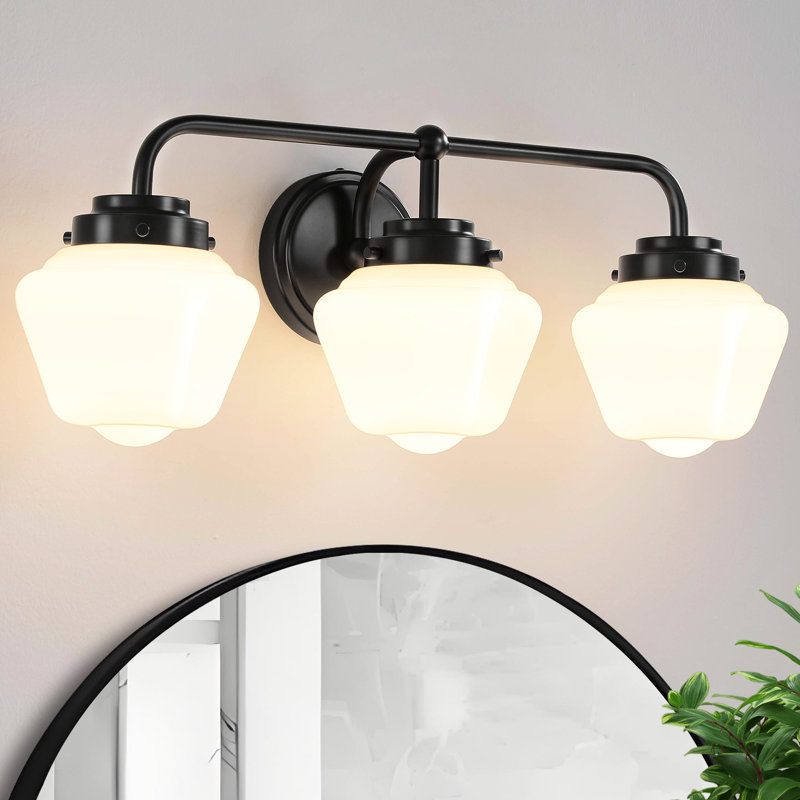 3 - Light Dimmable Vanity Light, Matte Black