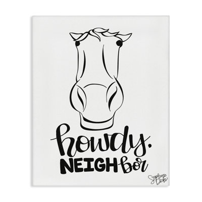 Art mural sur toile Howdy Neighbour with Horse par Stephanie Dicks