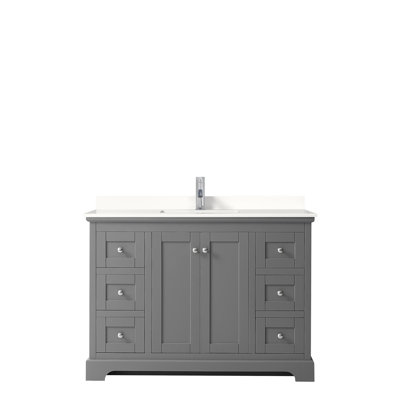Meuble-lavabo simple autoportant 48 po avec plateau en quartz Avery