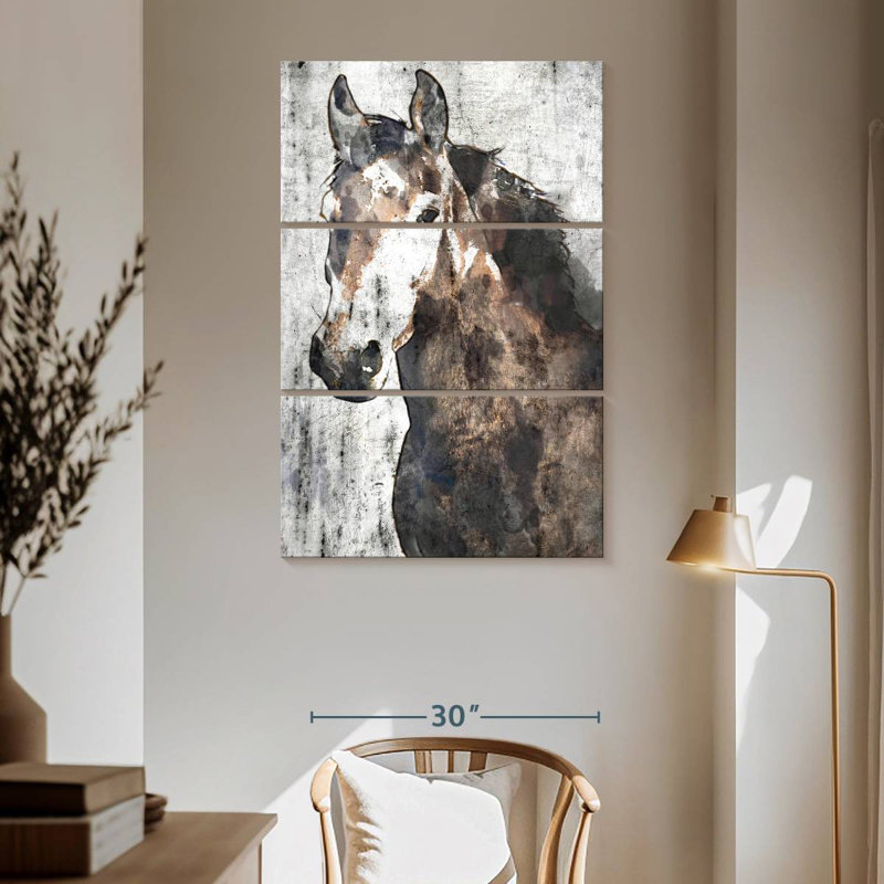 Portrait de cheval Brampt II, H 65 po x l 42 po