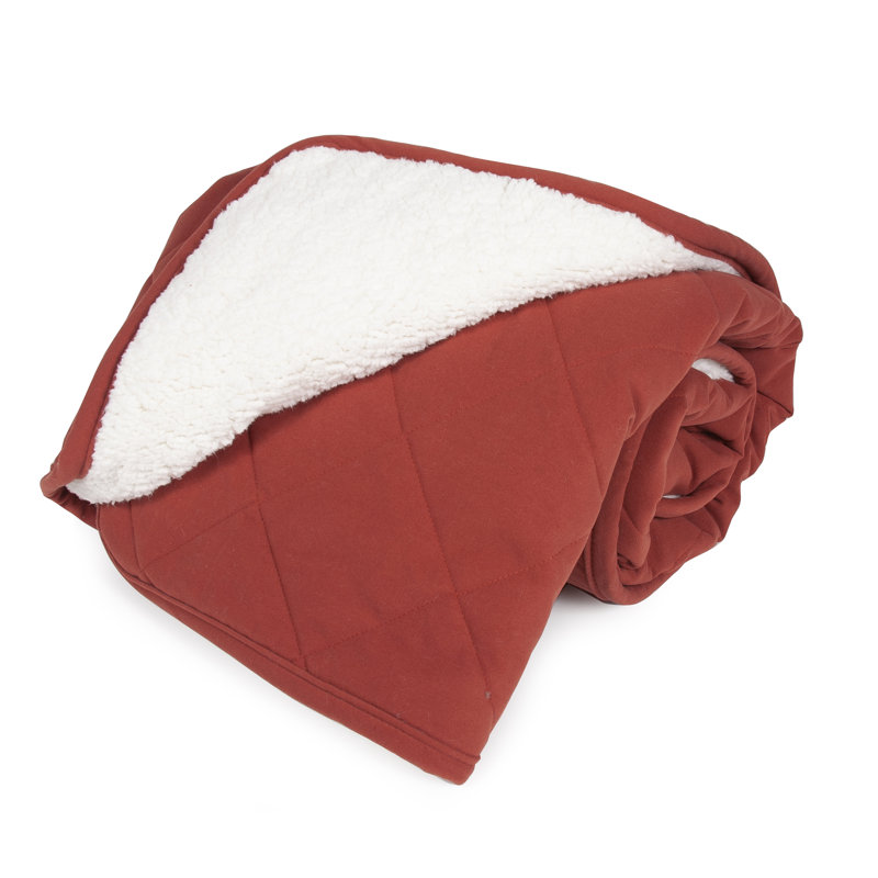 Jeté en microfibre Diamond matelassée, Rouge terre