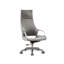 Chaise de bureau moderne en cuir à hauteur réglable avec base en alliage d'aluminium et roulettes