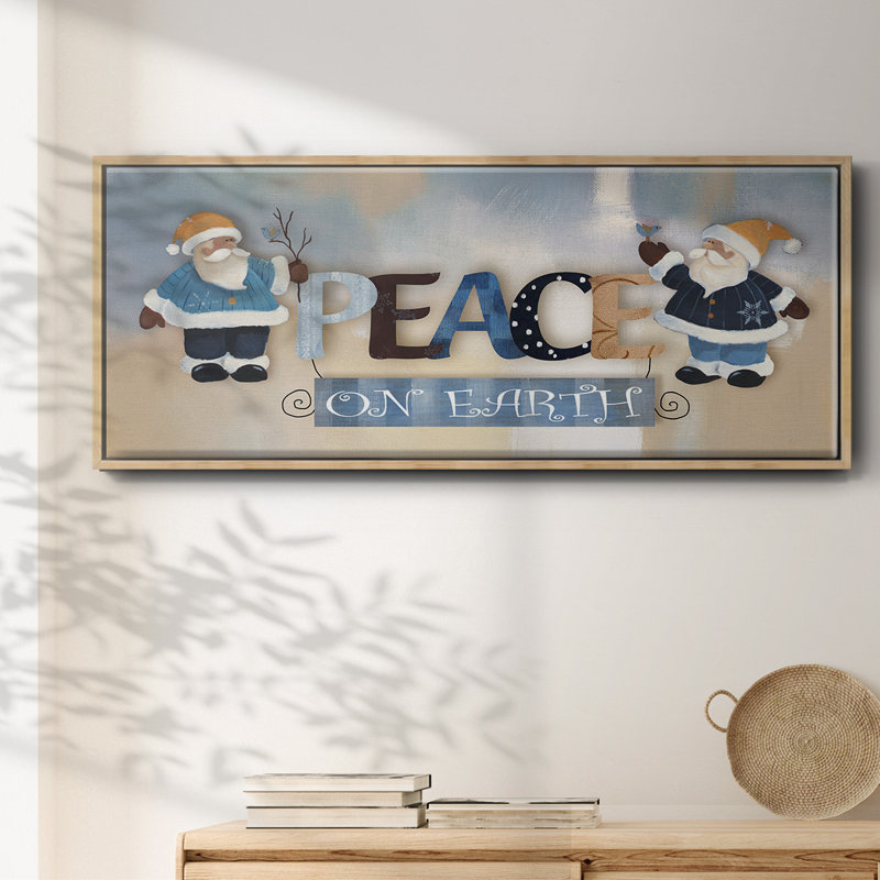 Santa Peace - toile encadrée, H 12 po x l 30 po